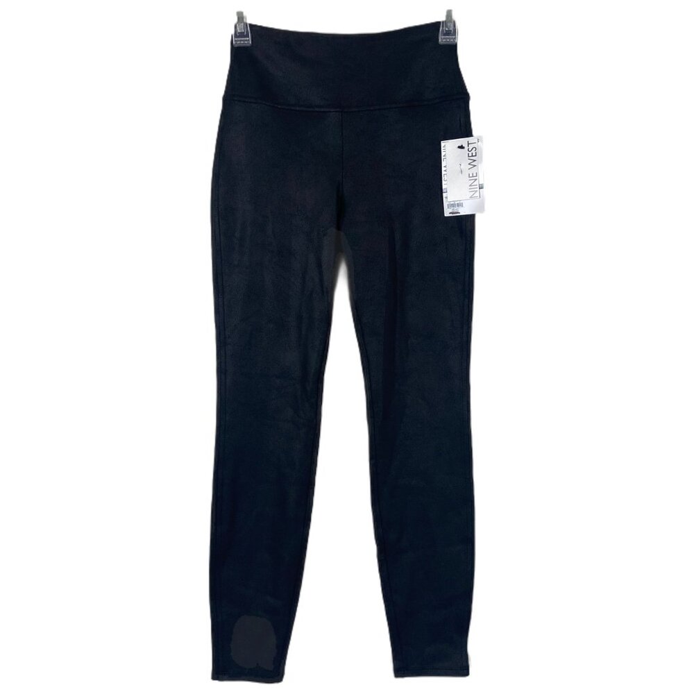 Nine West Imitation Leather Ponte Legging Dull Black Small